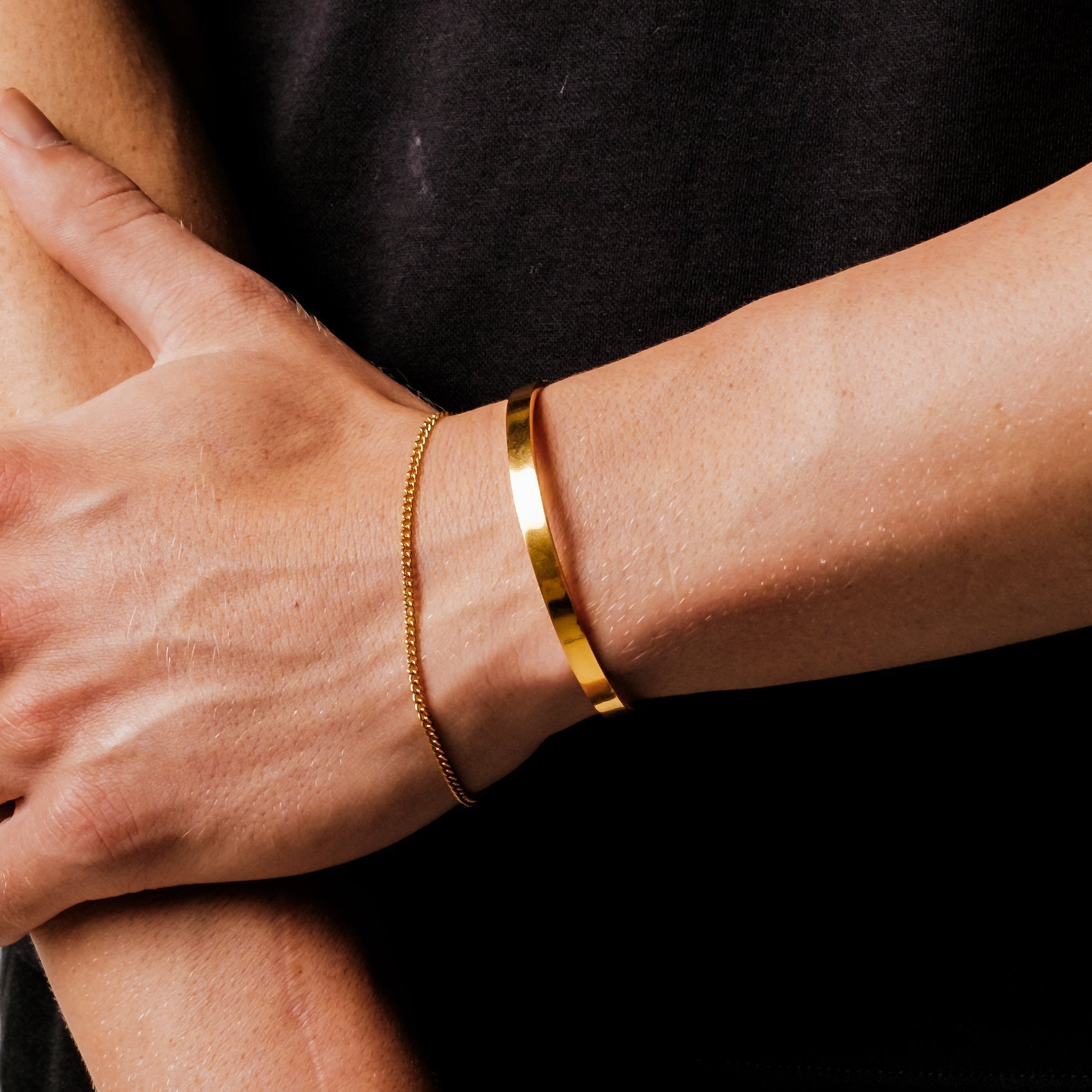 Gold Cuff Bracelet for Women with Adjustable Fit